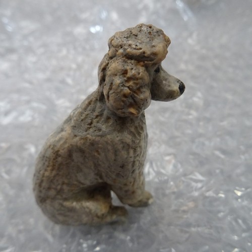 Hand painted porcelain poodle - porcelain,