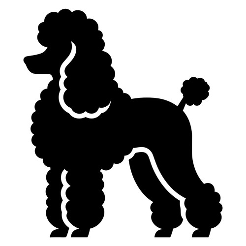 Cute poodle silhouette vinyl - poodle,