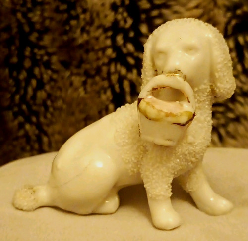 Staffordshire porcelain poodle - staffordshire,