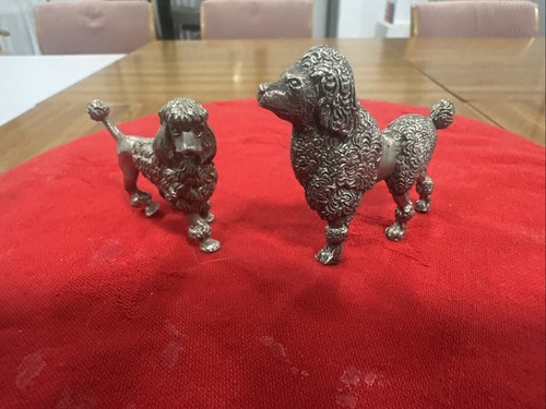 Plated metal poodles both - metal, poodles,