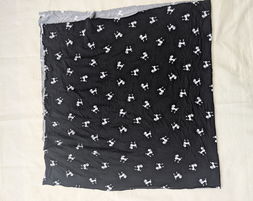 Black white poodle print - black,