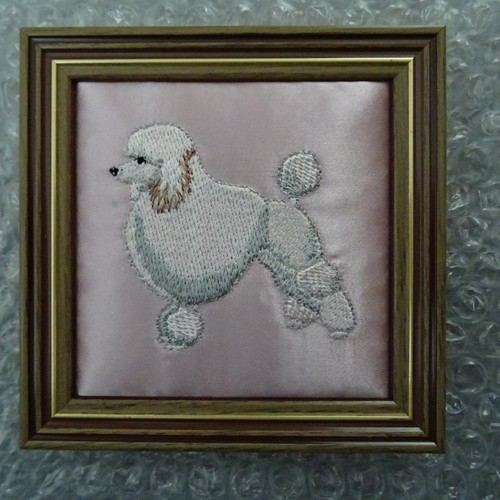 Framed embroidered white - framed,