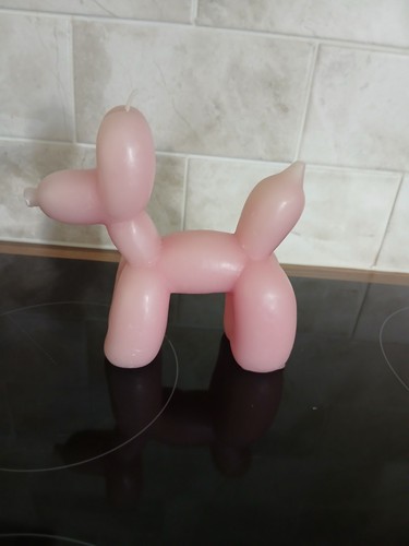 Pink poodle dog candle - poodle,