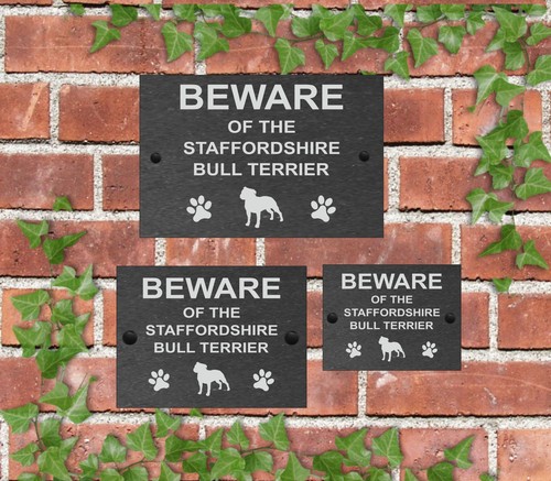 Beware the dog slate door - of,