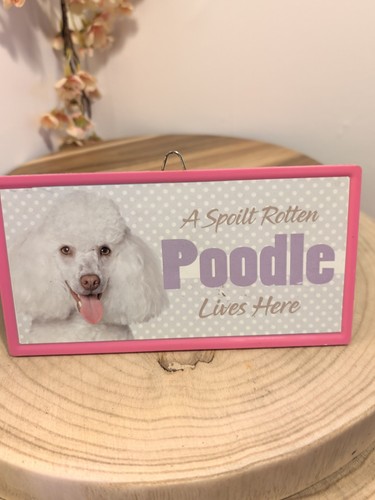 Poodle resin dog - dog, sign