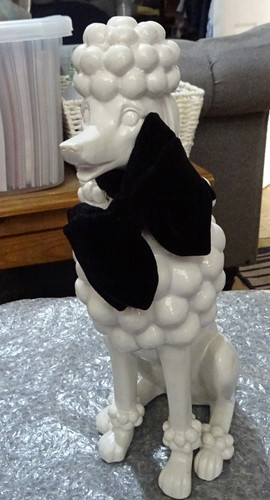 White standard poodle figurine - white,