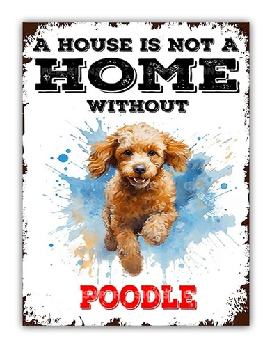 Poodle aluminium metal dog - poodle,