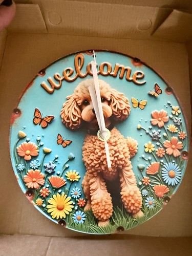Welcome poodle metal wall