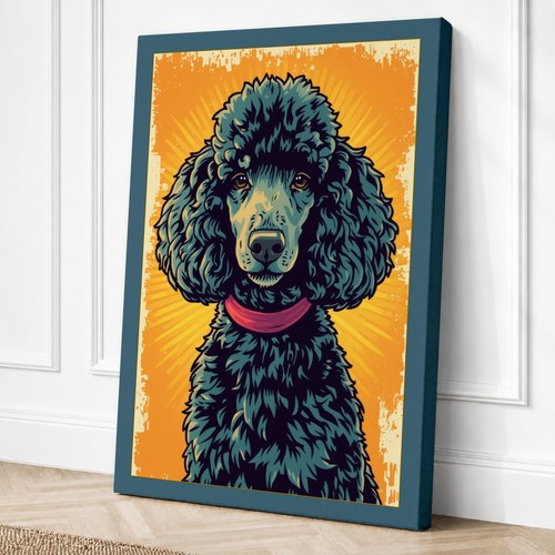 Poodle portrait modern canvas - poodle,