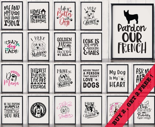 Dog pet typography print - pet,
