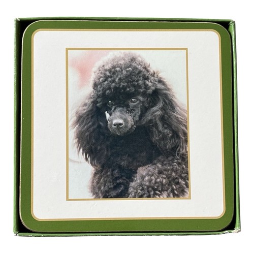 Coaster mats black poodle dog - coaster,