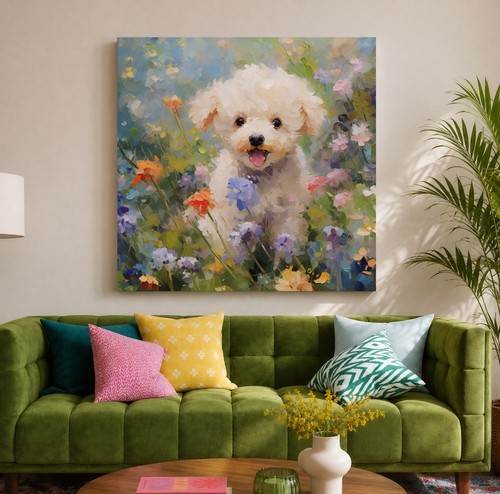 Poodle puppy canvas print - canvas,