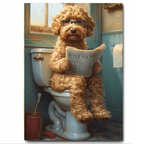 Poodle dog toilet - poodle,